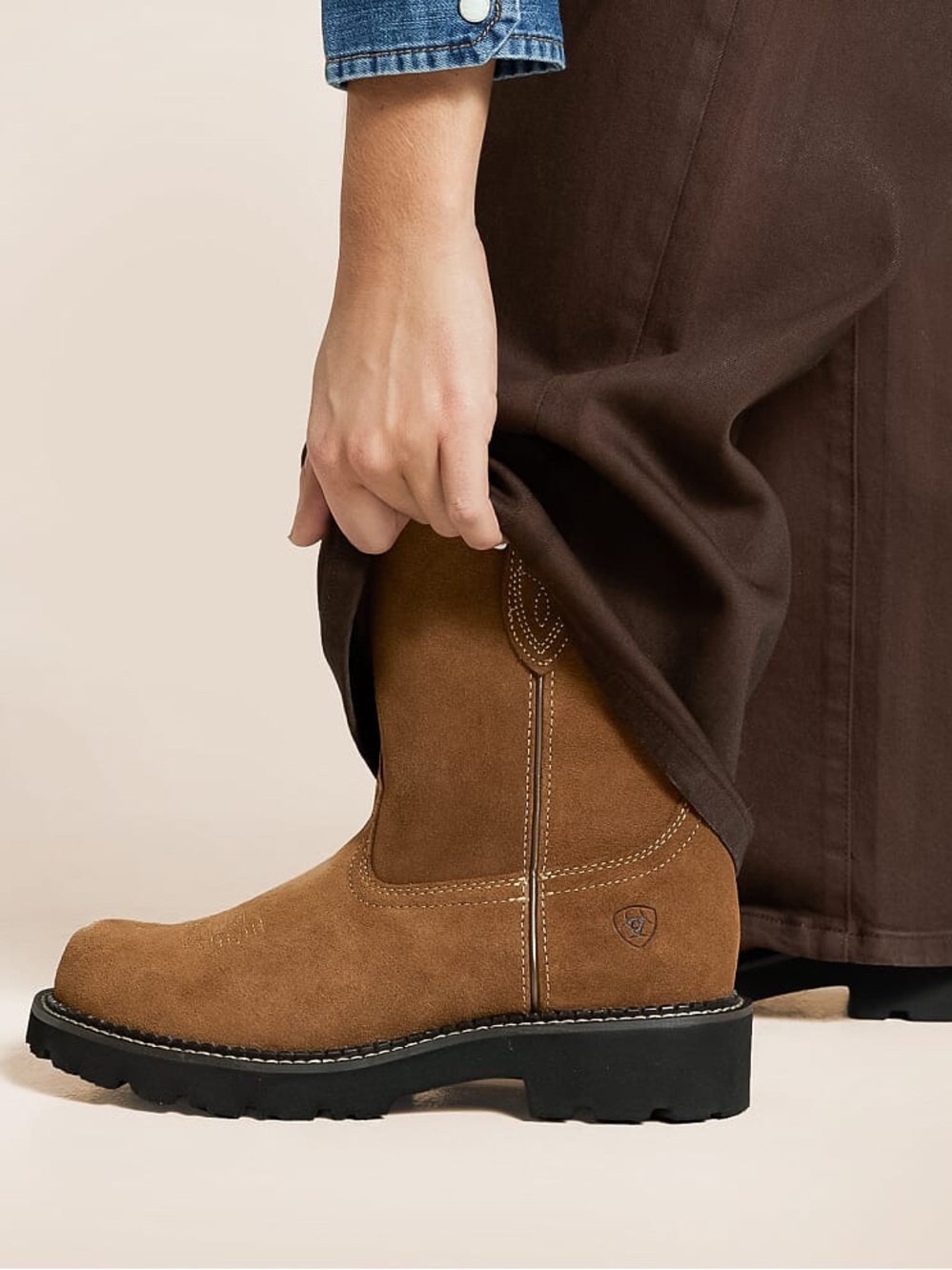 NWT ARIAT FATBABY SLOUCHY LEATHER WESTERN BOOTS